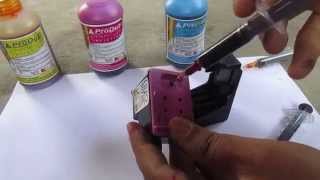 HP COLOR INK CARTRIDGE REFILL HINDI हिन्दी