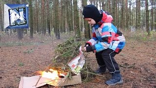 Костер и футбол в лесу! Bonfire and football in the forest!