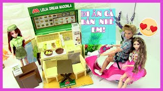 ĐỒ CHƠI NHÀ HÀNG FASTFOOD CỦA BÚP BÊ LELIA | BUP BE BARBIE ĐI ĂN GÀ RÁN
