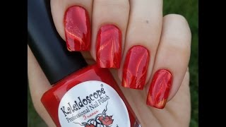 Водный маникюр "Языки пламени" / Water marble nail art tutorial "Flames of fire"