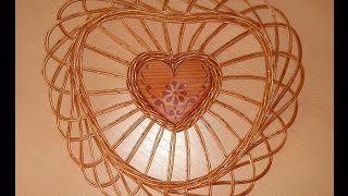 Панно Сердечко - плетение из лозы - wickerwork panels heart