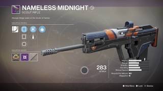 Destiny 2- Nameless Midnight Amazing New Legendary Scout Rifle