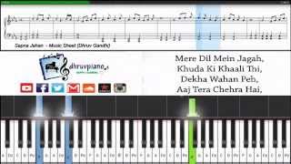 ♫ Sapna Jahan (Brothers) || Piano Tutorial + Sheet Music + MIDI with Lyrics