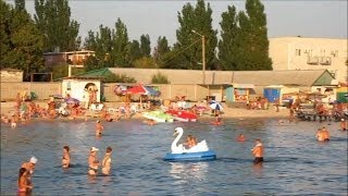 Бердянский пляж на слободке.Видео(HD).