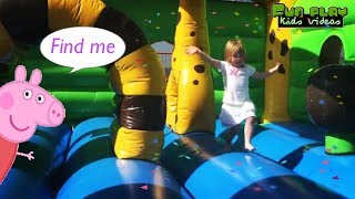 Fun Outdoor Playground for kids | Entertainment for Children Play Center with peppa pig surprise