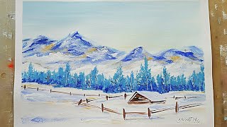 ?Рисуем Зимний Пейзаж Гуашью! Запись трансляции!