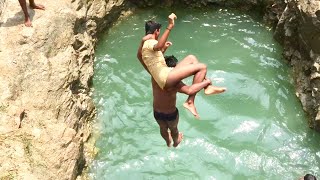 Village funny  swimming video / Village boys swimming in well - Come to village