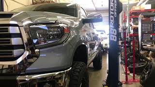 2018 Cement Grey Tundra On Fox Suspension with 3” Lift & 2008 Tundra With Amp Research Steps