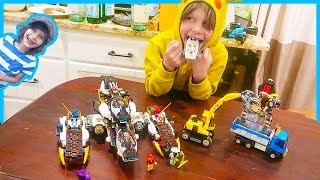 Motorized Lego Ninjago Stealth Raider Vs  Lego City Dump Truck and Excavator