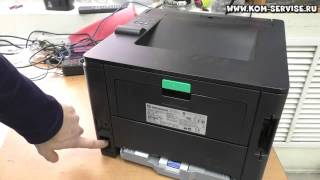 Как вытащить картридж из принтера HP LJ 400 / M401 / M425. Как вставить бумагу.