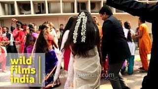 Tamil lasses dance to parai and thappu beats during Pongal