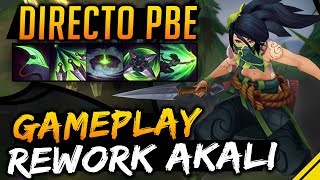 GAMEPLAY REWORK AKALI en DIRECTO + SKINS INGAME - PBE LoL