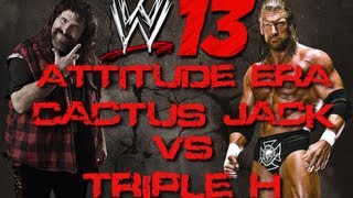 WWE 13 Cactus Jack vs Triple H Attitude Era Mode Live Commentary