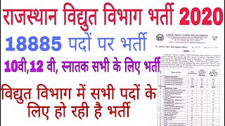 राजस्थान विद्युत विभाग में 18885 पदों पर भर्ती/Rajasthan JVVNL New Vacency 2020/Peon, JVVNL,AEN,JEN