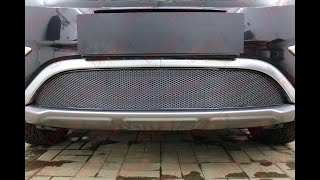 Защита радиатора ПРЕМИУМ GEELY ATLAS I с 2016г.в. (Черный) - strelka11.ru