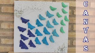 Cuadro con mariposas de papel. Cómo hacer un lienzo de cartón - Canvas
