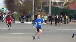 Финиш юноши .Первомайская эстафета. Иваново. 01.05.2018