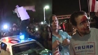 Protest in Costa Mesa California. Anti Trump. April 28, 2016.  Donald Trump Rally in Costa Mesa.