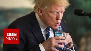 Parched Trump's Rubio-style water gaffe - BBC News