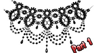 Tutorial: Gothic necklace "Mylene Farmer" (part 1 of 3) / Колье "Милен Фармер" мастер-класс