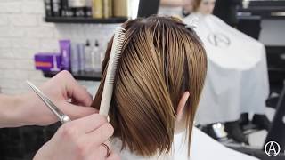 Короткая женская стрижка. Техника слои.