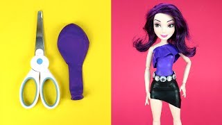? Descendants Dolls DIY Balloon Dresses Making Easy No Sew Clothes for Mal Evie Ally Jane Dolls