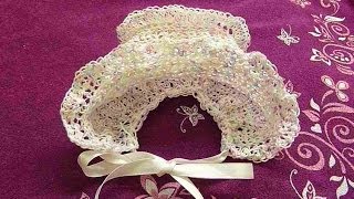 Шапка детская (чепчик) для новорожденного крючком.Beanie baby crochet