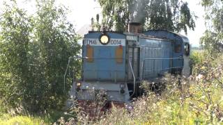 ТЕПЛОВОЗ ТГМ4Б-0014 НА ПОДЪЕЗДНОМ ПУТИ ОТ СТАНЦИИ ЧЕХОВ