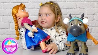 Холодное сердце принцесса Анна и Свен ? Распаковка? Игрушка для детей принцесса  Анна и олень Свен
