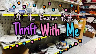 thrift with me | off the beaten path thrift shop | thrifting for vintage home decor to resell