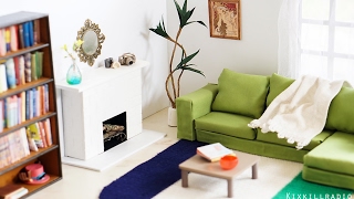DIY Dollhouse Miniature Living Room Tutorial | Dolls, Nendoroid
