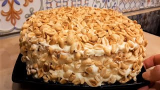 Домашний Вкусный Торт. Бисквитный торт с Безе и орехами.