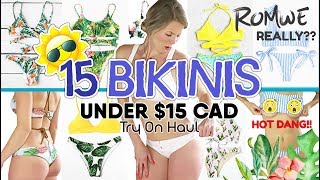 BIKINI TRY ON HAUL | 15 NEW Romwe Bikinis!