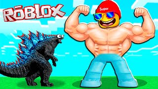 НАКАЧАЛСЯ СИЛЬНЕЕ ГОДЗИЛЛЫ! Симулятор КАЧКА в Роблокс! Strongman Simulator ROBLOX