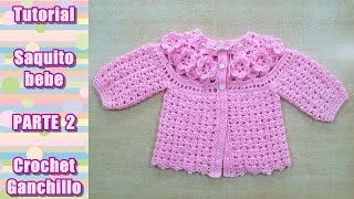 DIY Como tejer saquito, sueter, chaqueta, chambrita para bebe en crochet, ganchillo (2/4)