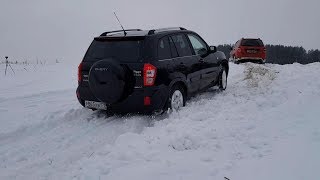 Chery Tiggo FL vs Kalina Cross - заснеженные холмы