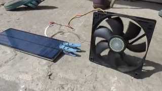 Solar Panel 18v 2wat Turns The Fan 12v / солнечная батарея крутит вентилятор