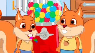 Famille d'Écureuil - Colorie Le Langage De Machine à Gommes Animé 2022 en Français