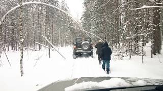 Поездка на УАЗ Патриот по снежной целине от озера Елан-Ер до Кленовой горы