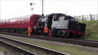 Derailment at Quorn 46521 GCR, Swithland Steam Gala, Sat 27 April 2013