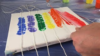 String Pull Acrylic Abstract Painting