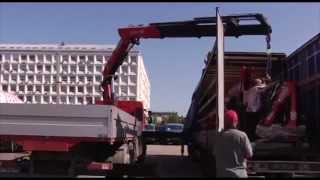 работа крана манипулятора Fassi 290