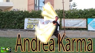 Fuoco del karma. Artista Andrea Karma. mangiafuoco