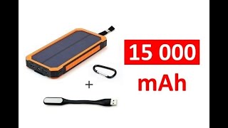 СОЛНЕЧНЫЙ ВОДОНЕПРОНИЦАЕМЫЙ POWERBANK НА 15000 мАч