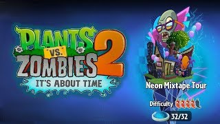 ?? Plants vs Zombies 2 - Neon Mixtape Tour, Complete Walkthrough. Segmented.