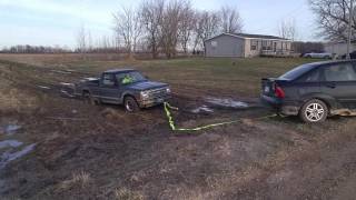 Chevy S10 Gets pulled out by Ford Focus