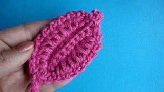 Как вязать листик крючком  Урок297- How to crochet leaf