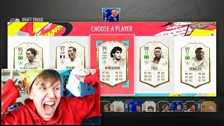 99 MARADONA + PELE IN PRIME ICON MOMENTS 194 FUT DRAFT!! (FIFA 20)