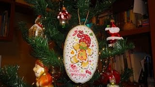 Пряничный человечек (видеоурок): вышивка крестом