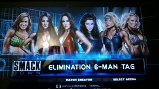 WWE '13 Bella Twins & AJ Lee vs Stephanie McMahon & Beth Phoenix & Natalya